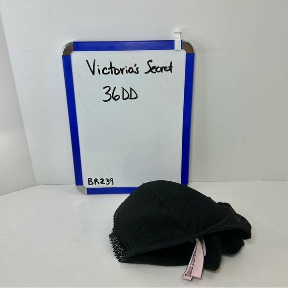 Victoria’s Secret Plunge Black Lace Mesh Adjustable Strap Bra 36DD - Picture 14 of 14